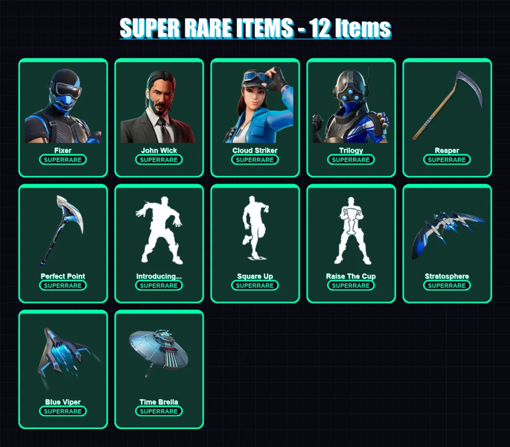 [PC/XBOX/PSN] | Fixer | John Wick | Cloud Striker | Trilogy | Gear Specialist Maya | 133 skin | 142 pickaxe | 92 emote | 108 glider | Lv1445