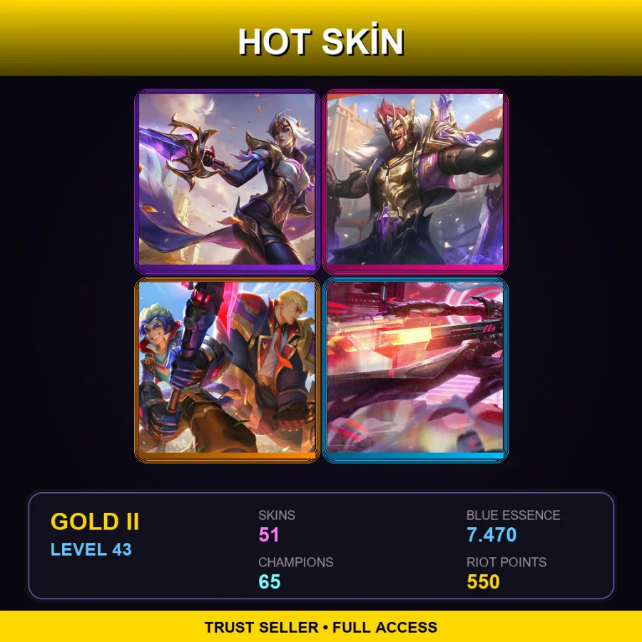EUW | Lv43 | Gold II | 51 Skin | 65 Champ