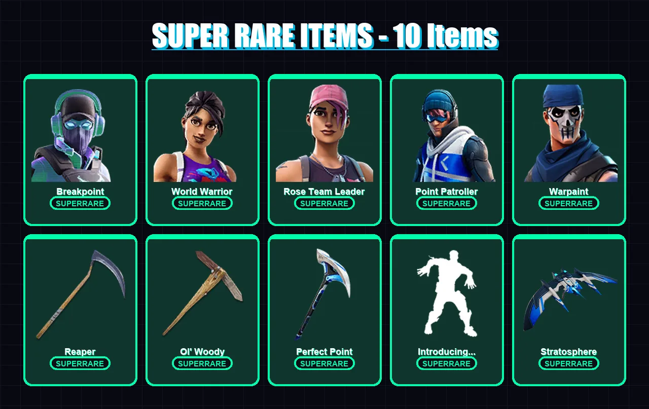 [PC/XBOX] | Breakpoint | World Warrior | Rose Team Leader | Point Patroller | Warpaint | 113 skin | 125 pickaxe | 142 emote | 110 glider | Lv1827