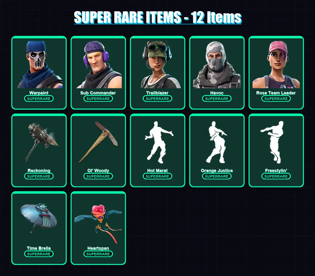 [PC/XBOX/PSN] | Warpaint | Sub Commander | Trailblazer | Havoc | Rose Team Leader | 59 skin | 37 pickaxe | 59 emote | 49 glider | Lv764 — Fortnite account