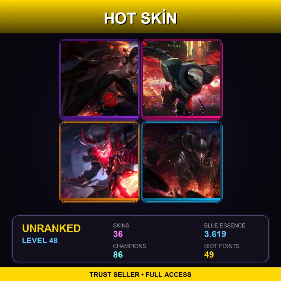 EUW | Lv48 | Unranked | 36 Skin | 86 Champ — Dj Sona
