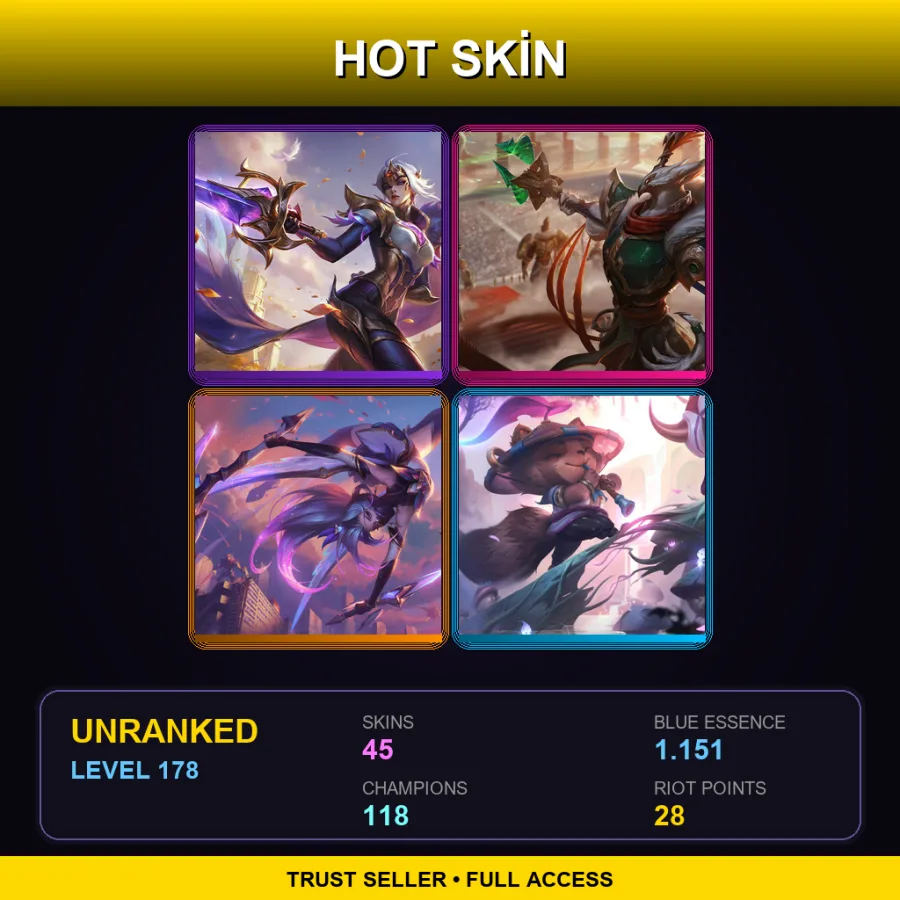 EUW | Lv178 | Unranked | 45 Skin | 118 Champ — Battle Principal Yuumi