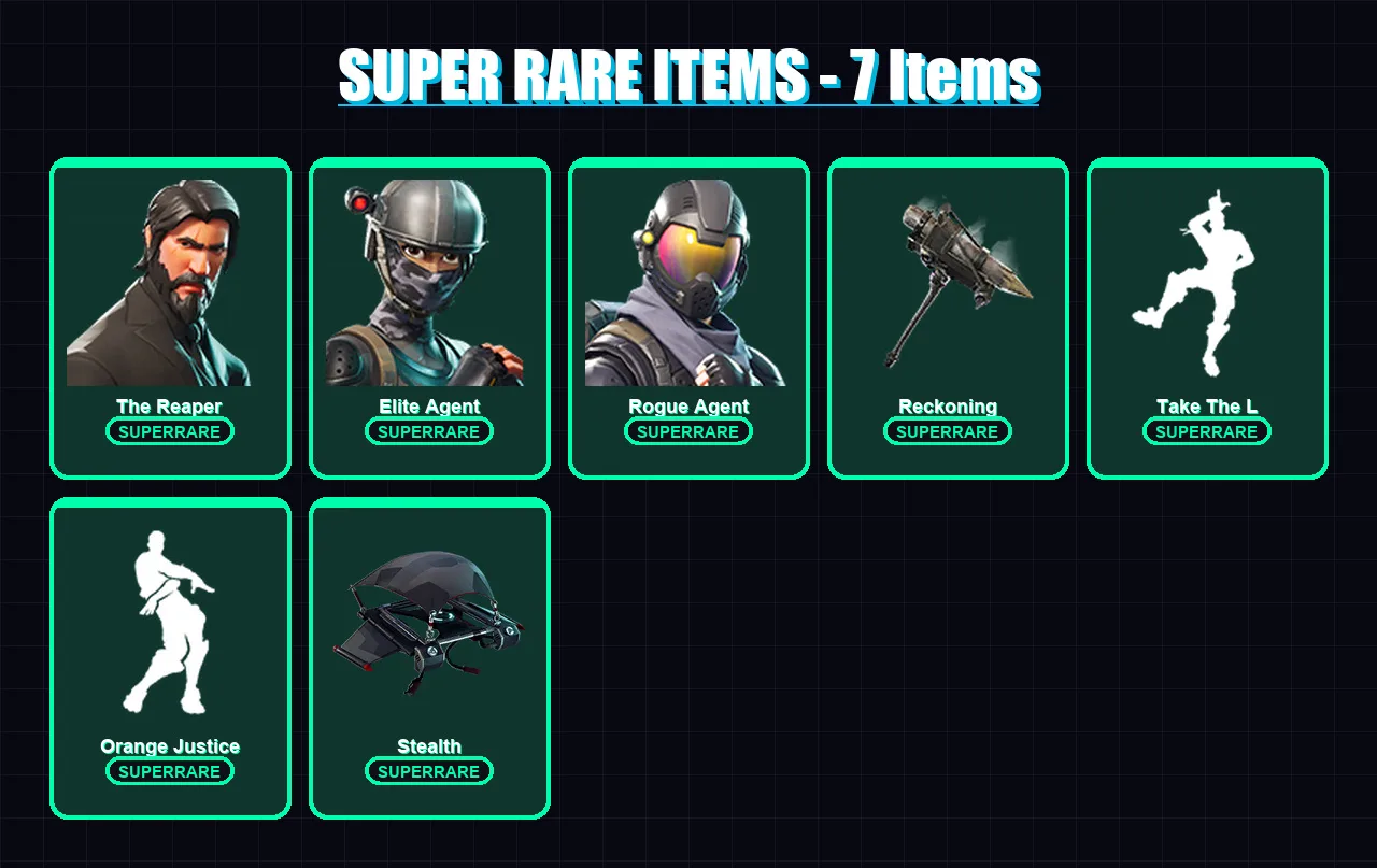 [PC/PSN] | The Reaper | Elite Agent | Rogue Agent | Calamity | Ragnarok | 32 skin | 23 pickaxe | 41 emote | 33 glider | Lv345
