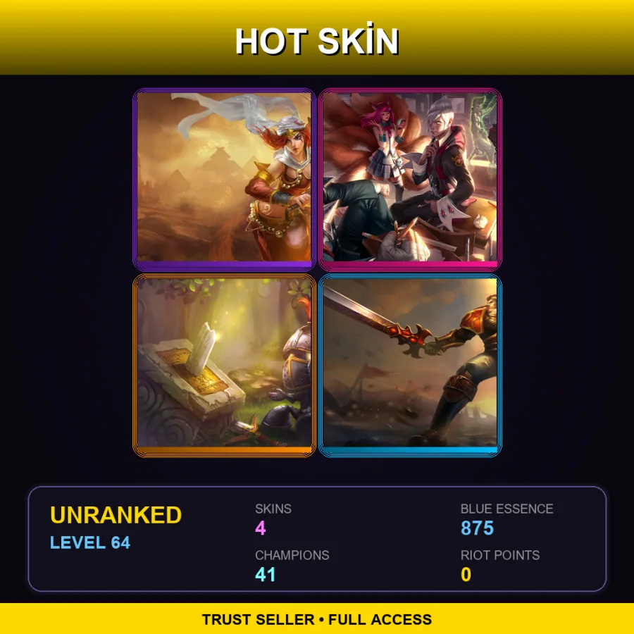 EUNE | Lv64 | Unranked | 4 Skin | 41 Champ