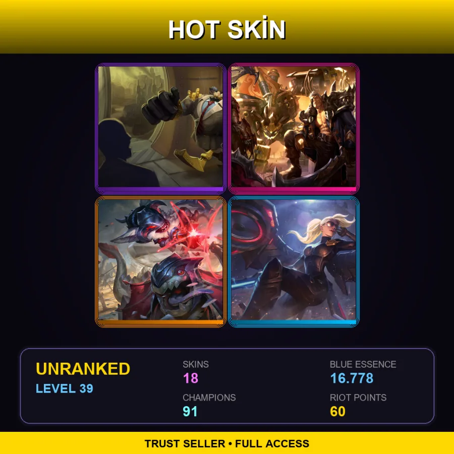 EUW | Lv39 | Unranked | 18 Skin | 91 Champ — Soul Fighter Samira