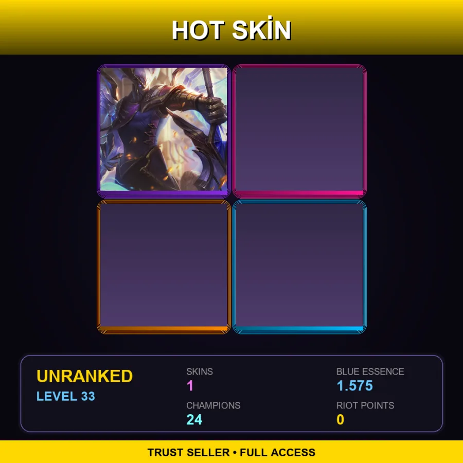 EUW | Lv33 | Unranked | 1 Skin | 24 Champ