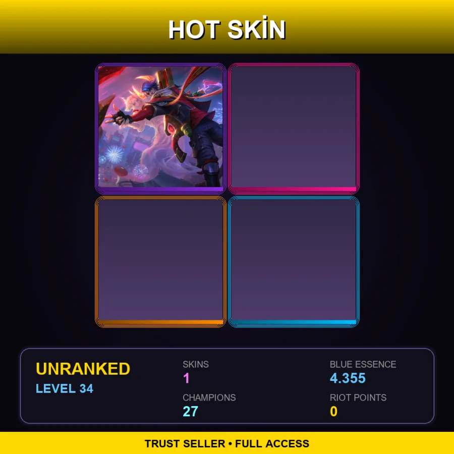 LAN | Lv34 | Unranked | 1 Skin | 27 Champ