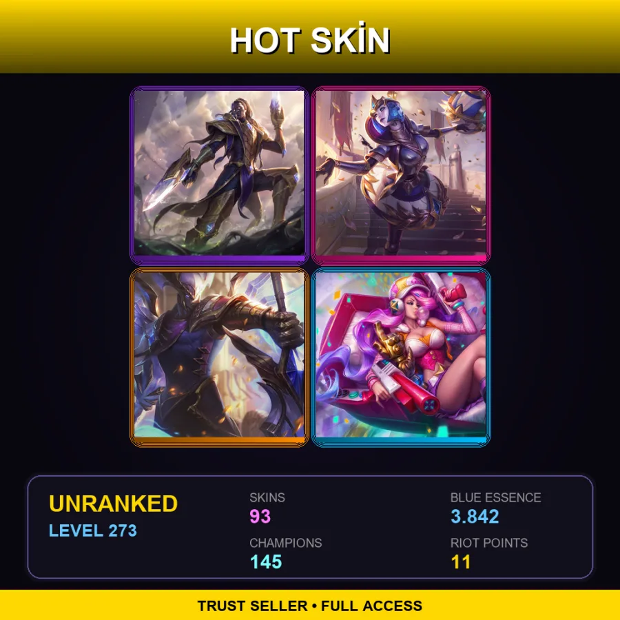 SG | Lv273 | Unranked | 93 Skin | 145 Champ