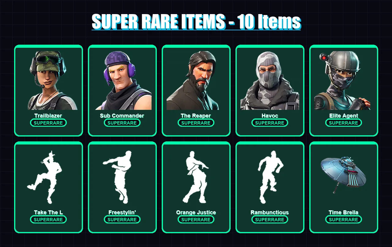 [PC/XBOX/PSN] | Trailblazer | Sub Commander | The Reaper | Havoc | Elite Agent | 97 skin | 81 pickaxe | 79 emote | 65 glider | Lv1078