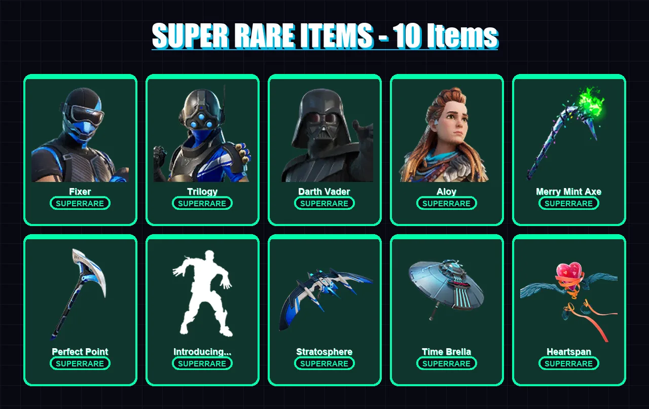 [PS4/PS5/XBOX/PC] | Fixer | Trilogy | Darth Vader | Aloy | Kado Thorne | 281 skin | 325 pickaxe | 256 emote | 273 glider | Lv3861