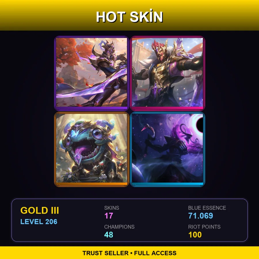 NA | Lv206 | Gold III | 17 Skin | 48 Champ — LoL account