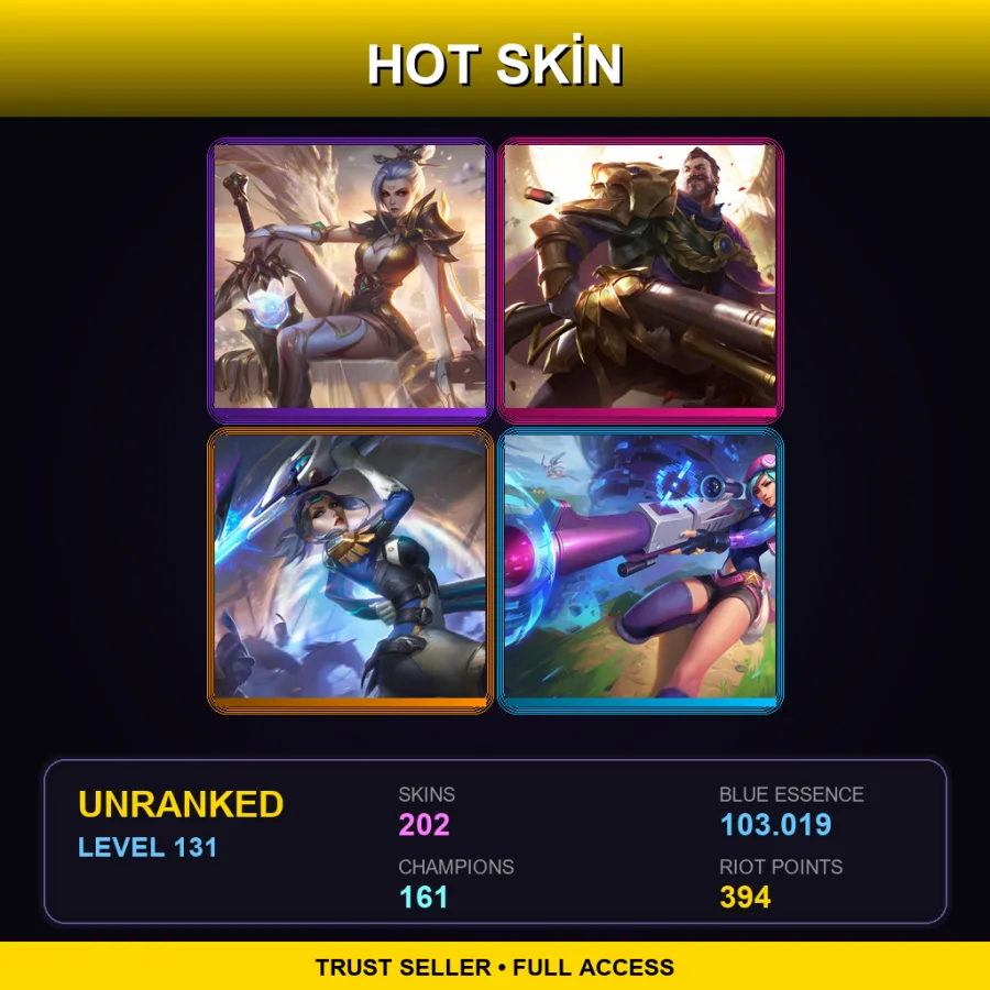 VN | Lv131 | Unranked | 202 Skin | 161 Champ