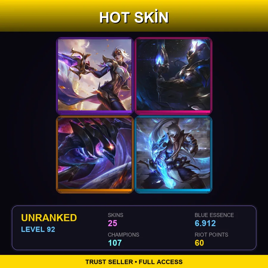 EUNE | Lv92 | Unranked | 25 Skin | 107 Champ — Heartsteel Aphelios