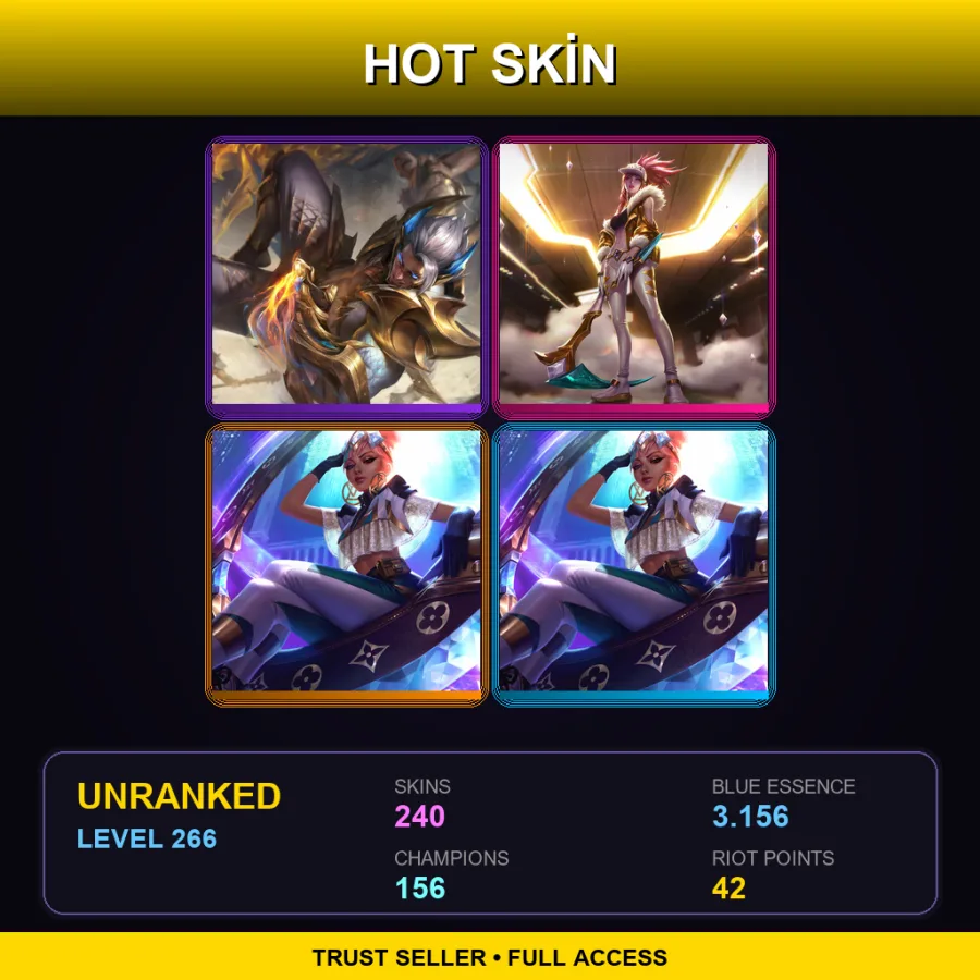 SG | Lv266 | Unranked | 240 Skin | 156 Champ