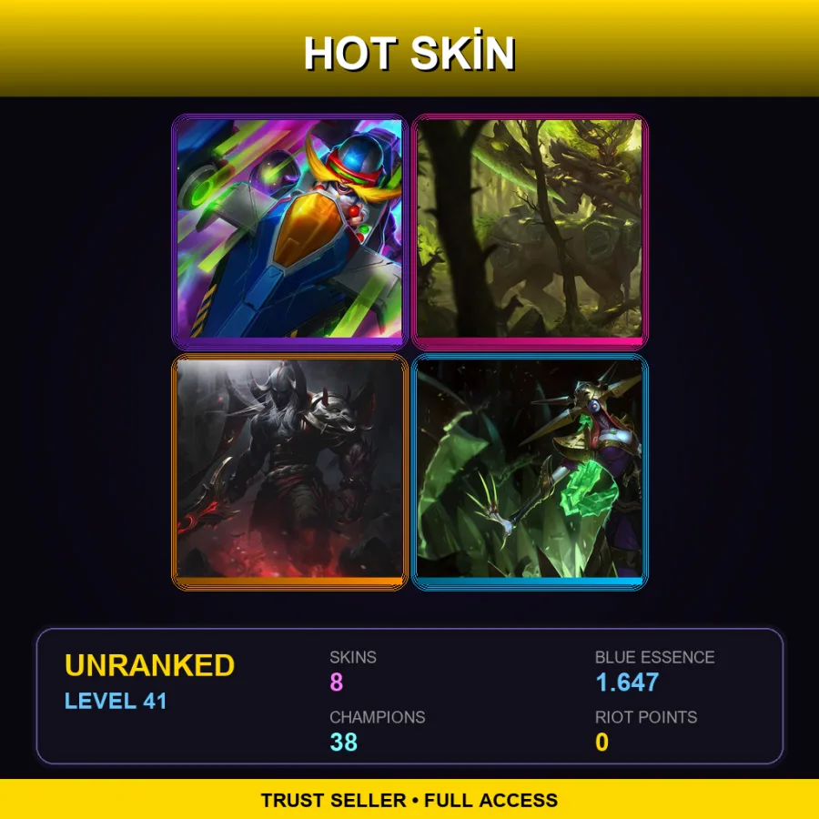 VN | Lv41 | Unranked | 8 Skin | 38 Champ
