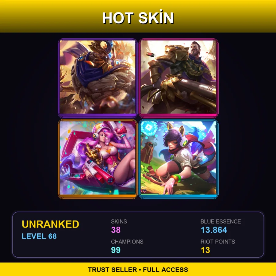 LAS | Lv68 | Unranked | 38 Skin | 99 Champ — Braum Lionheart