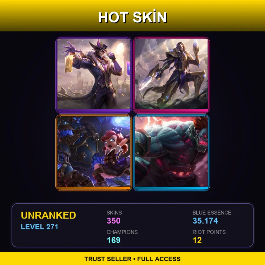 SG | Lv271 | Unranked | 350 Skin | 169 Champ — LoL account