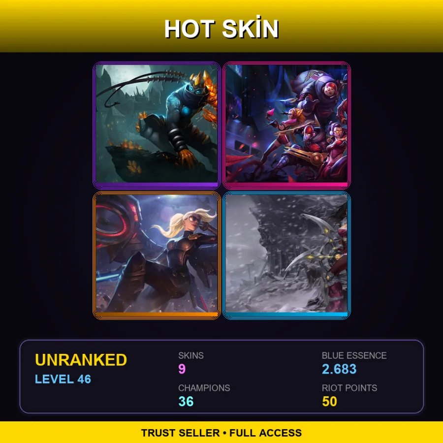 TR | Lv46 | Unranked | 9 Skin | 36 Champ — Dreadknight Garen