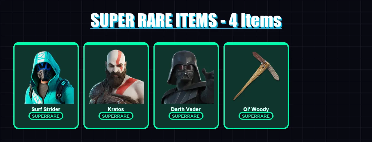 [PC/PSN] | Surf Strider | Kratos | Darth Vader | Predator | The Origin | 116 skin | 129 pickaxe | 75 emote | 111 glider | Lv1561