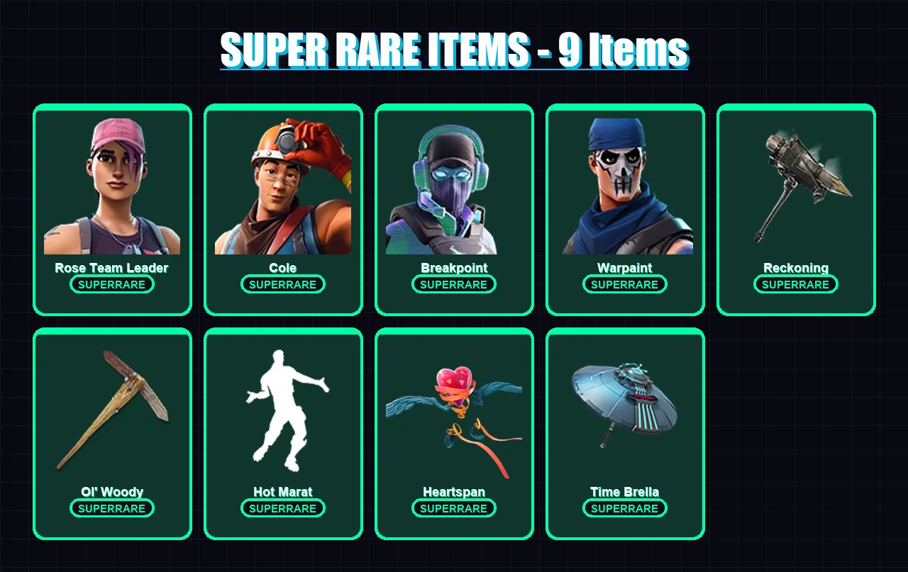 [PC/PSN] | Rose Team Leader | Cole | Breakpoint | Warpaint | Catalyst | 44 skin | 53 pickaxe | 68 emote | 53 glider | Lv713