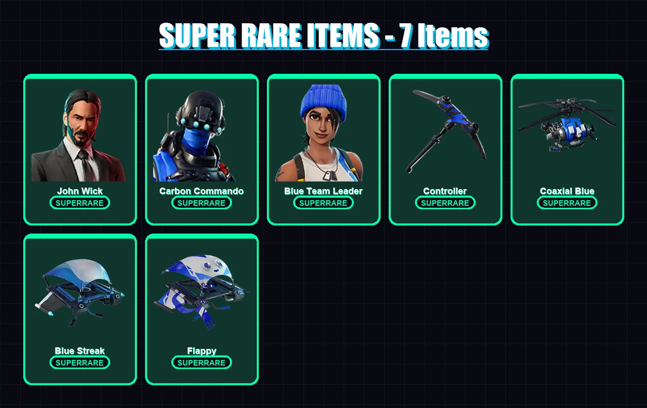 [PS4/PS5/XBOX/PC] | John Wick | Carbon Commando | Blue Team Leader | Sentinel | Vendetta | 14 skin | 9 pickaxe | 19 emote | 16 glider | Lv158 — Fortnite account