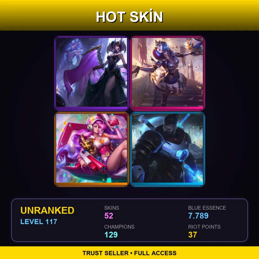 EUNE | Lv117 | Unranked | 52 Skin | 129 Champ