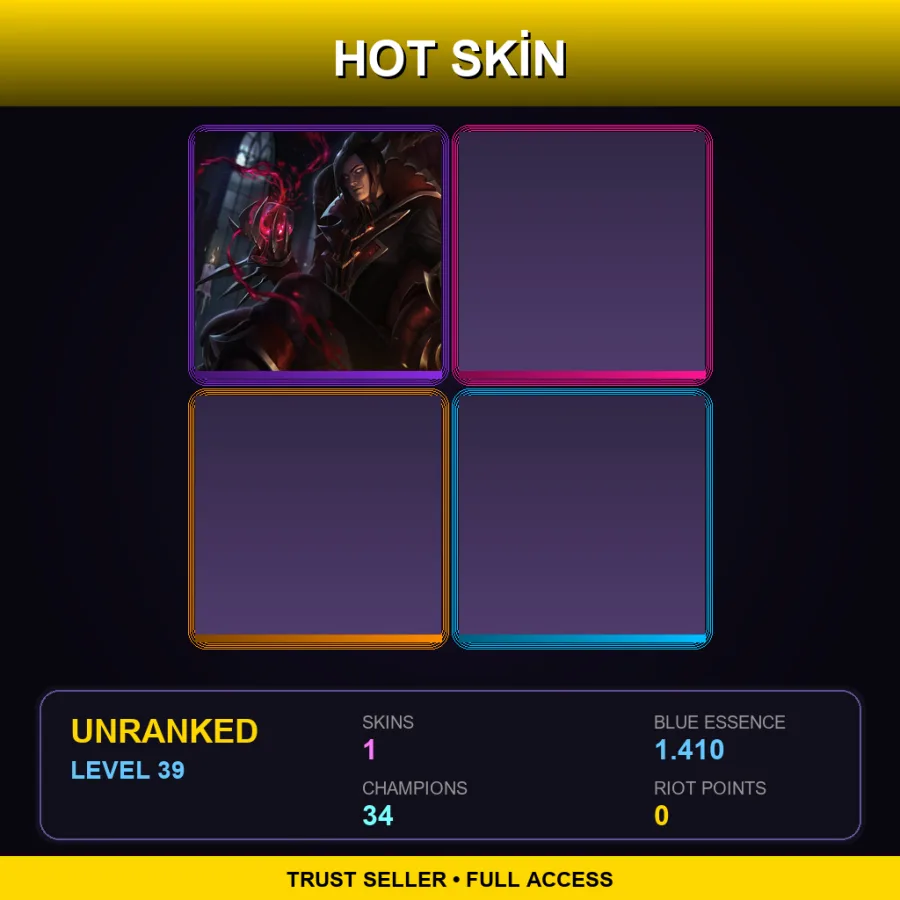 LAN | Lv39 | Unranked | 1 Skin | 34 Champ