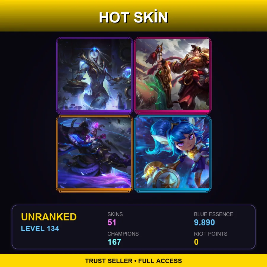 SG | Lv134 | Unranked | 51 Skin | 167 Champ