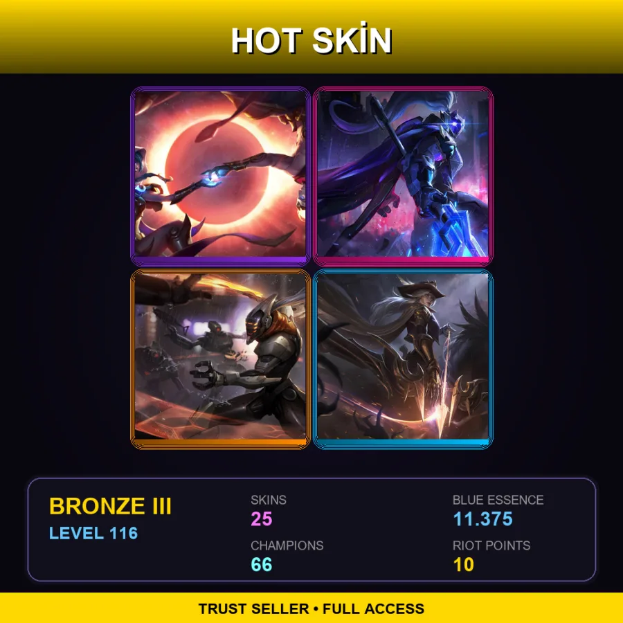 LAN | Lv116 | Bronze III | 25 Skin | 66 Champ