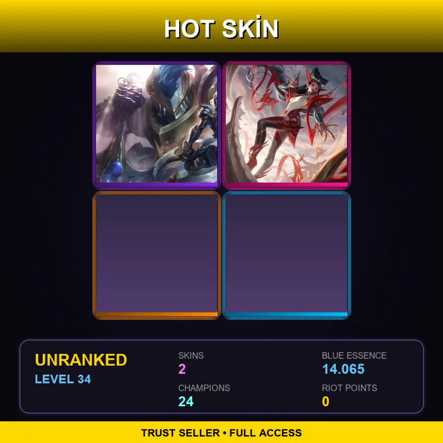 NA | Lv34 | Unranked | 2 Skin | 24 Champ — Warden Sivir
