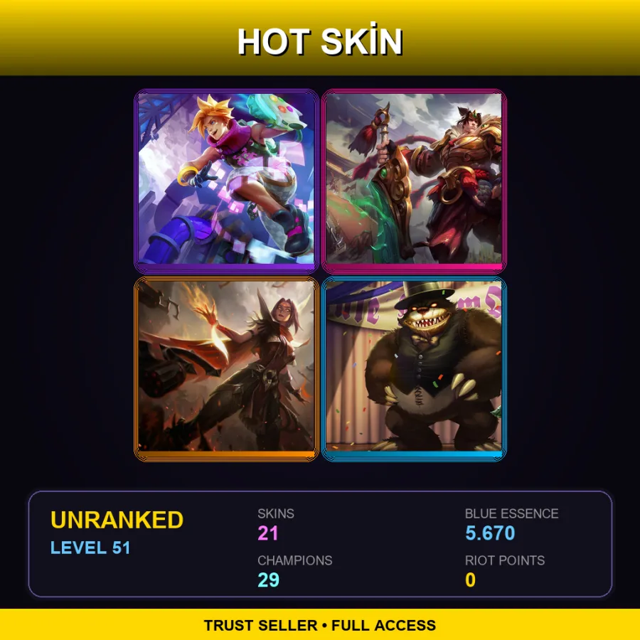 BR | Lv51 | Unranked | 21 Skin | 29 Champ