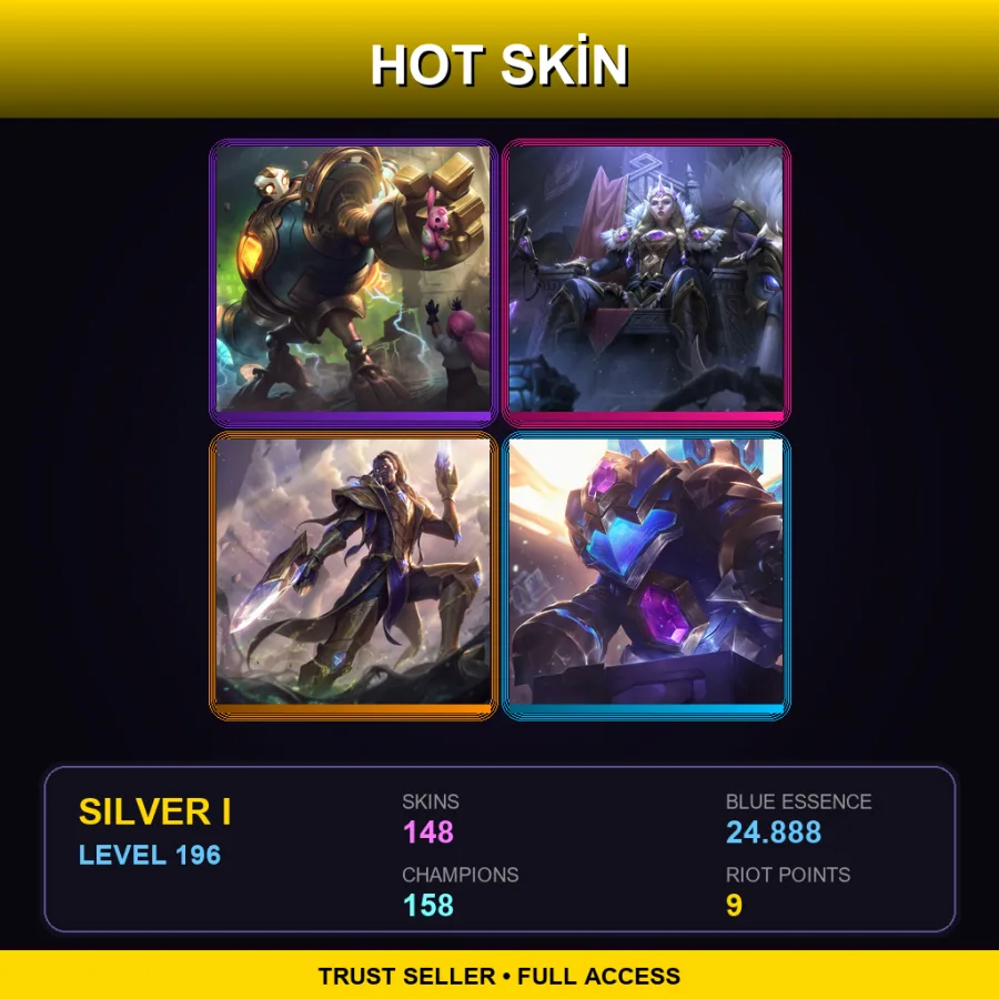 EUNE | Lv196 | Silver I | 148 Skin | 158 Champ