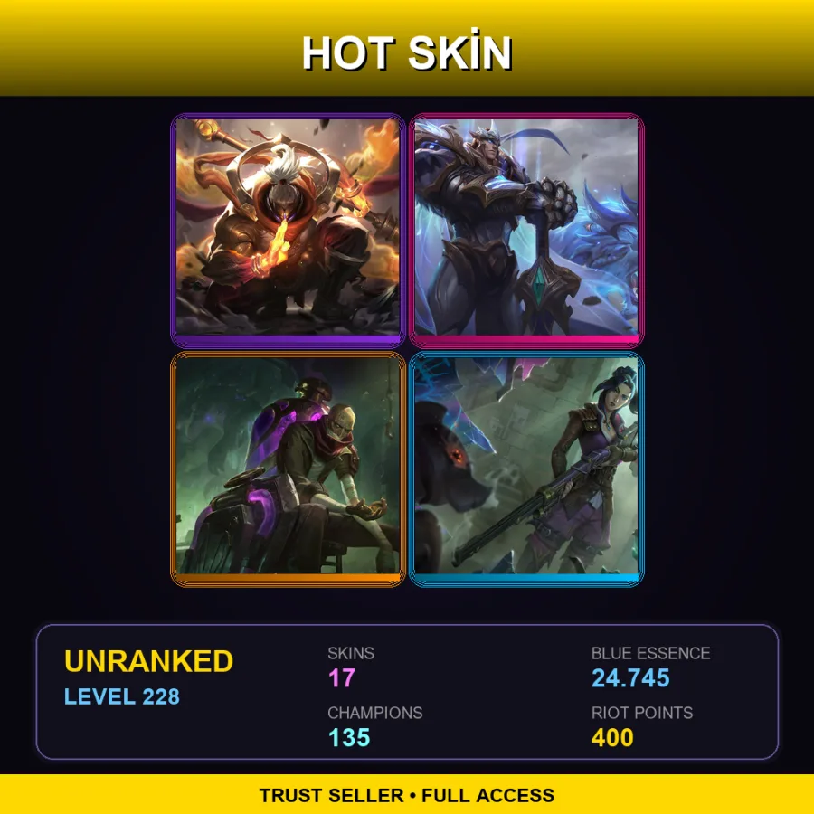 EUW | Lv228 | Unranked | 17 Skin | 135 Champ