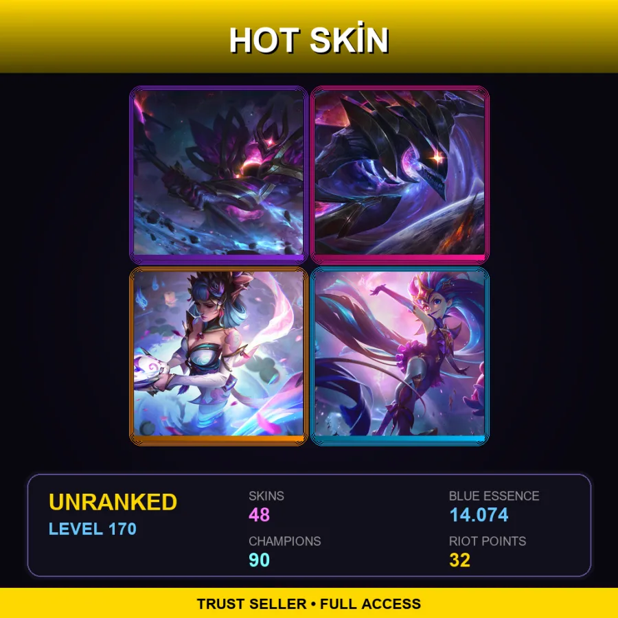 LAN | Lv170 | Unranked | 48 Skin | 90 Champ — Crime City Nightmare Darius