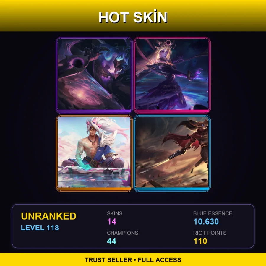 LAN | Lv118 | Unranked | 14 Skin | 44 Champ