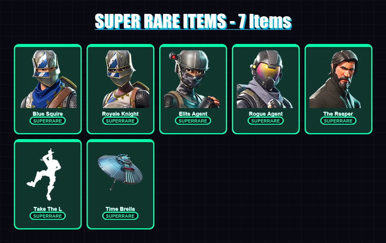 [PC/PSN] | Blue Squire | Royale Knight | Elite Agent | Rogue Agent | The Reaper | 27 skin | 28 pickaxe | 30 emote | 22 glider | Lv283