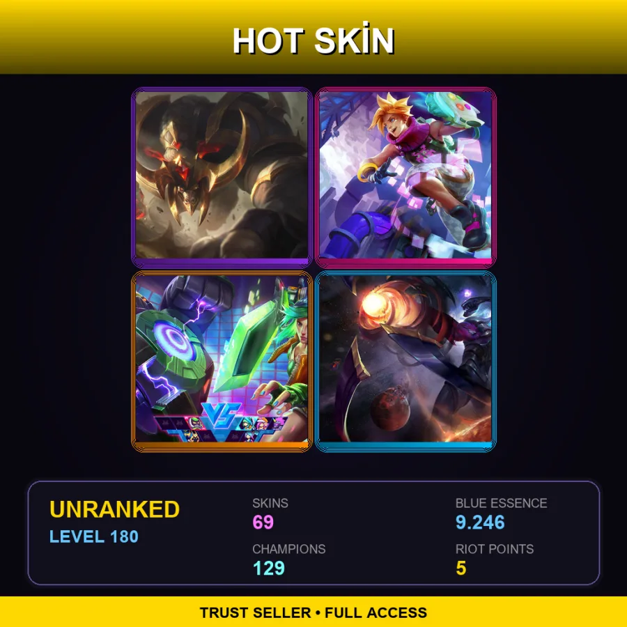 LAS | Lv180 | Unranked | 69 Skin | 129 Champ