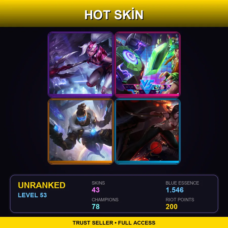 NA | Lv53 | Unranked | 43 Skin | 78 Champ — Battle Queen Diana