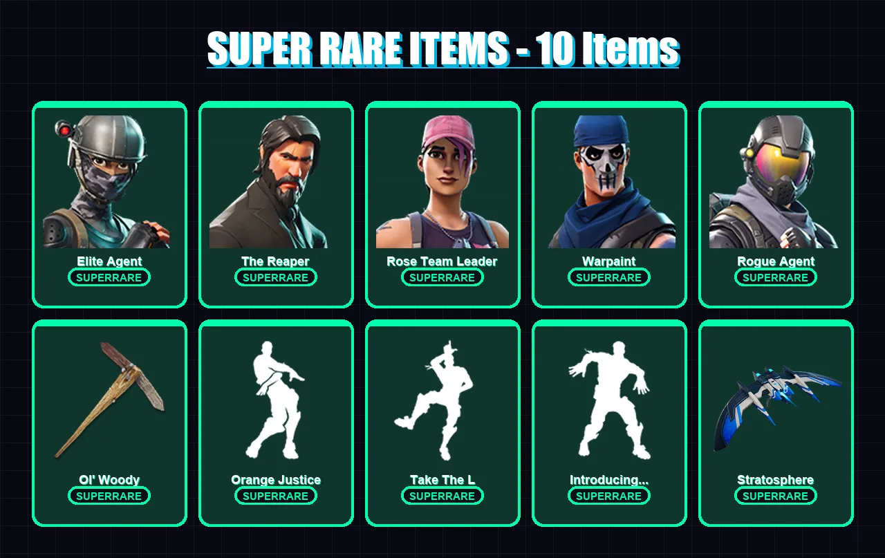 [PC] | Elite Agent | The Reaper | Rose Team Leader | Warpaint | Rogue Agent | 36 skin | 31 pickaxe | 34 emote | 30 glider | Lv403 — Fortnite account