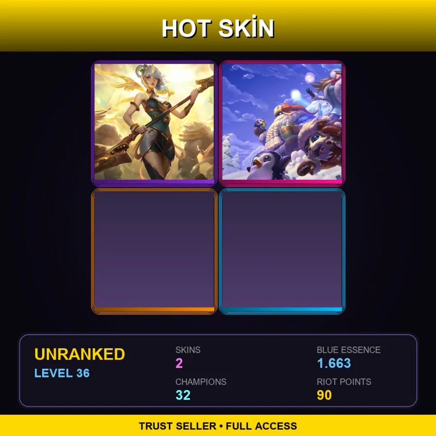 EUW | Lv36 | Unranked | 2 Skin | 32 Champ — LoL account