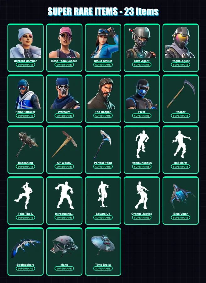 [PS4/PS5/PC] | Blizzard Bomber | Rose Team Leader | Cloud Striker | 143 skin | Lv1210