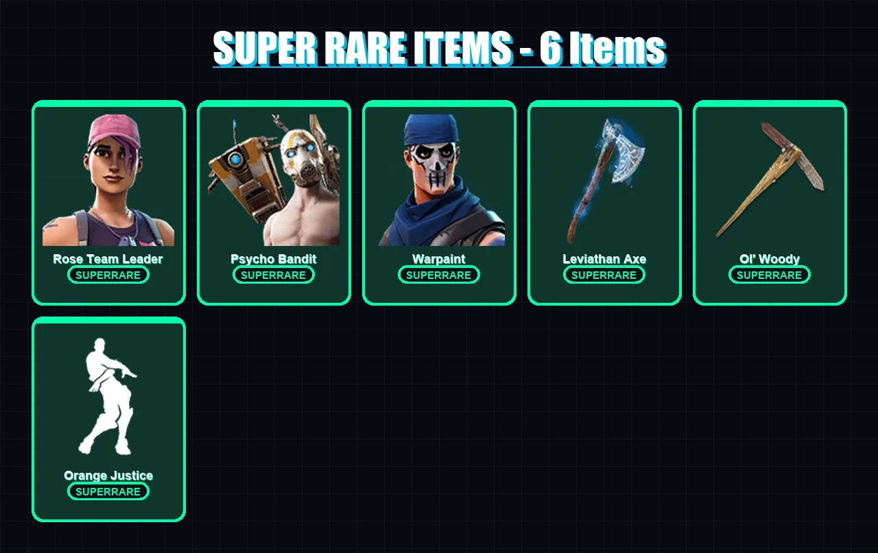 [PC/XBOX] | Rose Team Leader | Psycho Bandit | Warpaint | Kymera | Sorana | 128 skin | 119 pickaxe | 101 emote | 86 glider | Lv905