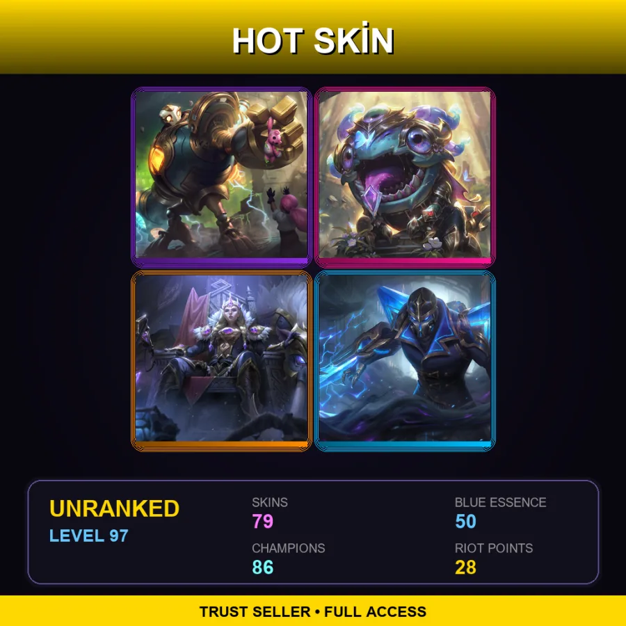 VN | Lv97 | Unranked | 79 Skin | 86 Champ