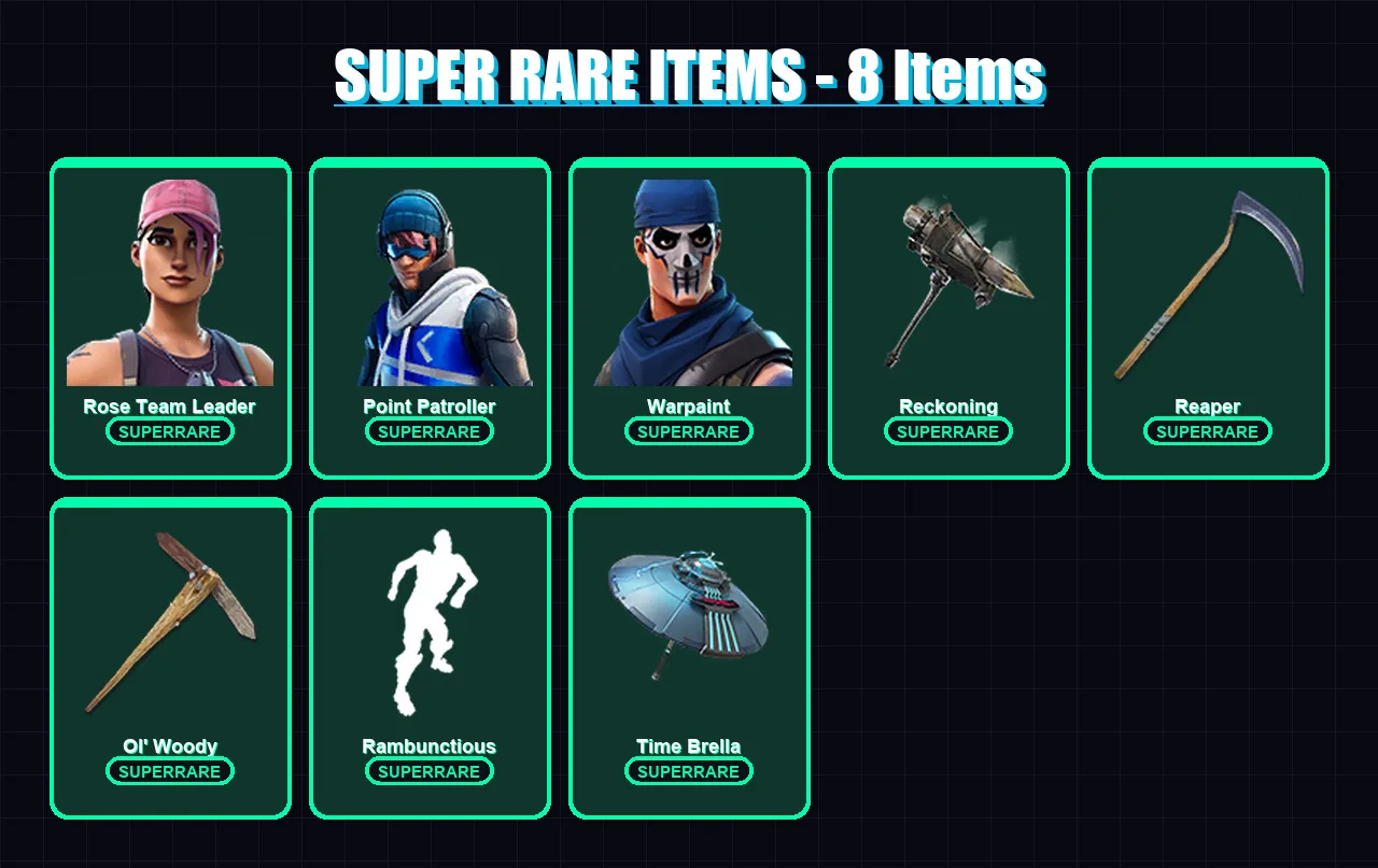[PC/XBOX/PSN] | Rose Team Leader | Point Patroller | Warpaint | Drift | Raven | 47 skin | 63 pickaxe | 89 emote | 61 glider | Lv876 — Fortnite account