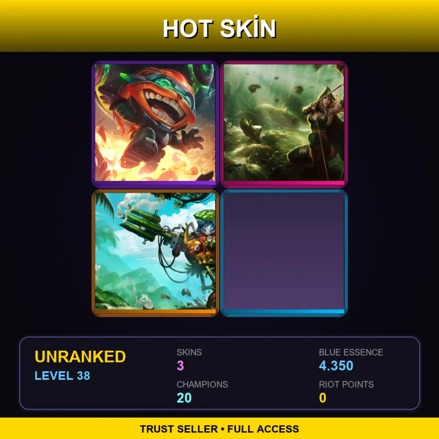 EUNE | Lv38 | Unranked | 3 Skin | 20 Champ — Rumble In The Jungle