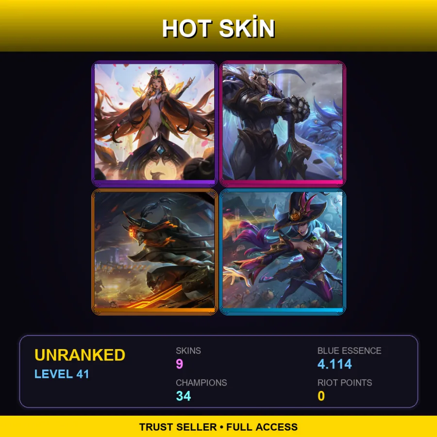 TR | Lv41 | Unranked | 9 Skin | 34 Champ