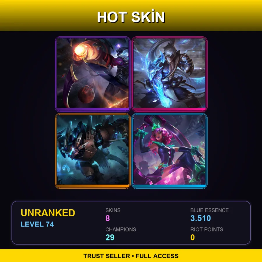 EUNE | Lv74 | Unranked | 8 Skin | 29 Champ
