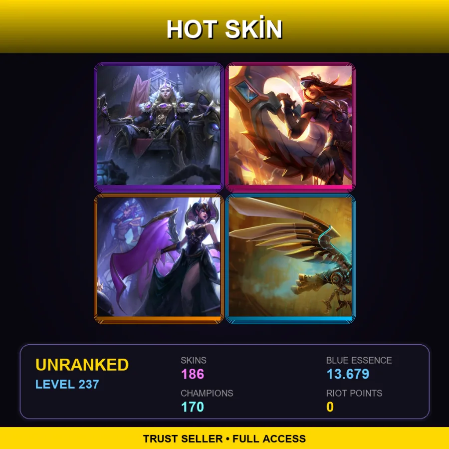 VN | Lv237 | Unranked | 186 Skin | 170 Champ