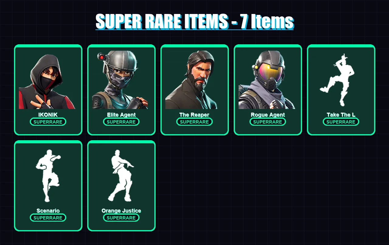 [PC/XBOX/PSN] | IKONIK | Elite Agent | The Reaper | Rogue Agent | The Ice King | 75 skin | 46 pickaxe | 56 emote | 41 glider | Lv677