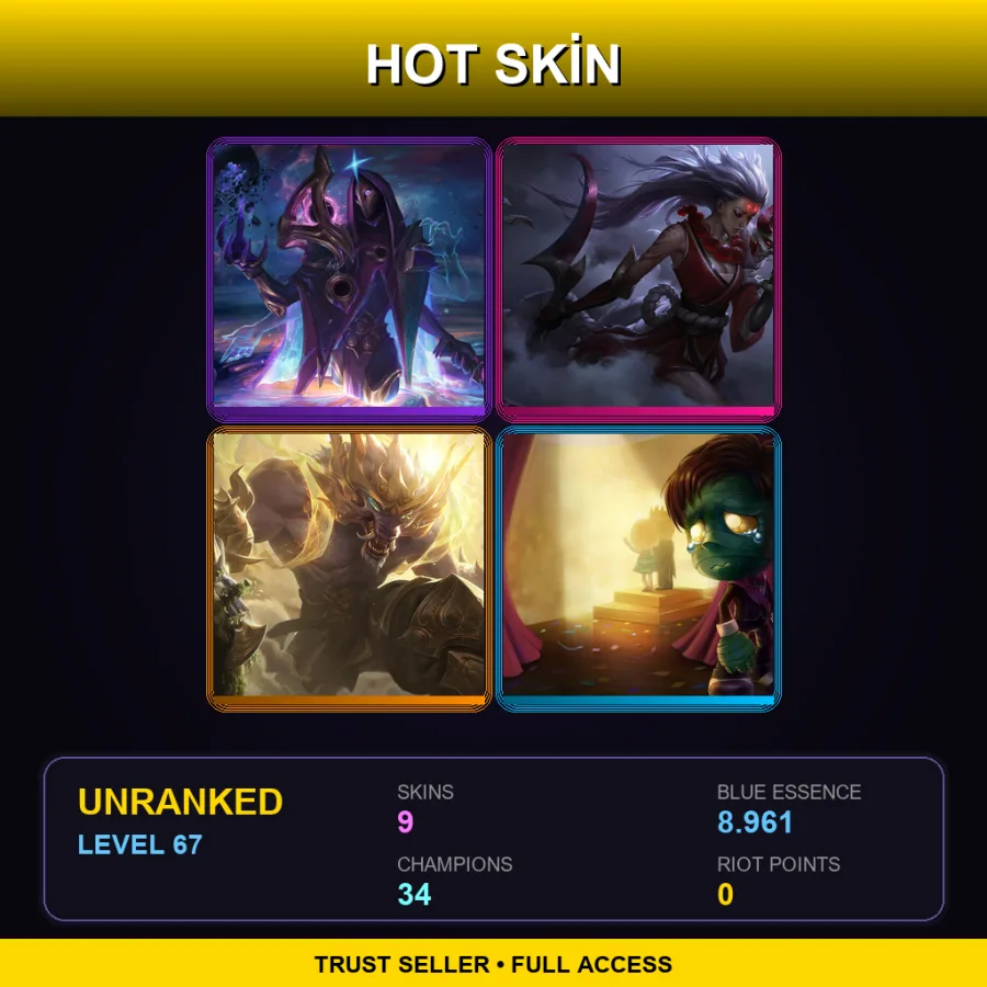 LAS | Lv67 | Unranked | 9 Skin | 34 Champ — Blood Moon Diana
